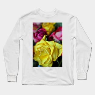 Yellow Pink And Red Rose's Summer Flowers Long Sleeve T-Shirt